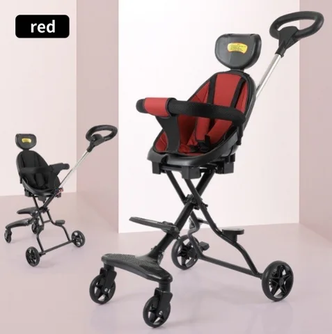 Прогулочная коляска для новорожденных, легкая складная коляска с дуплексным креплением, защита от опрокидывания, детская коляска
