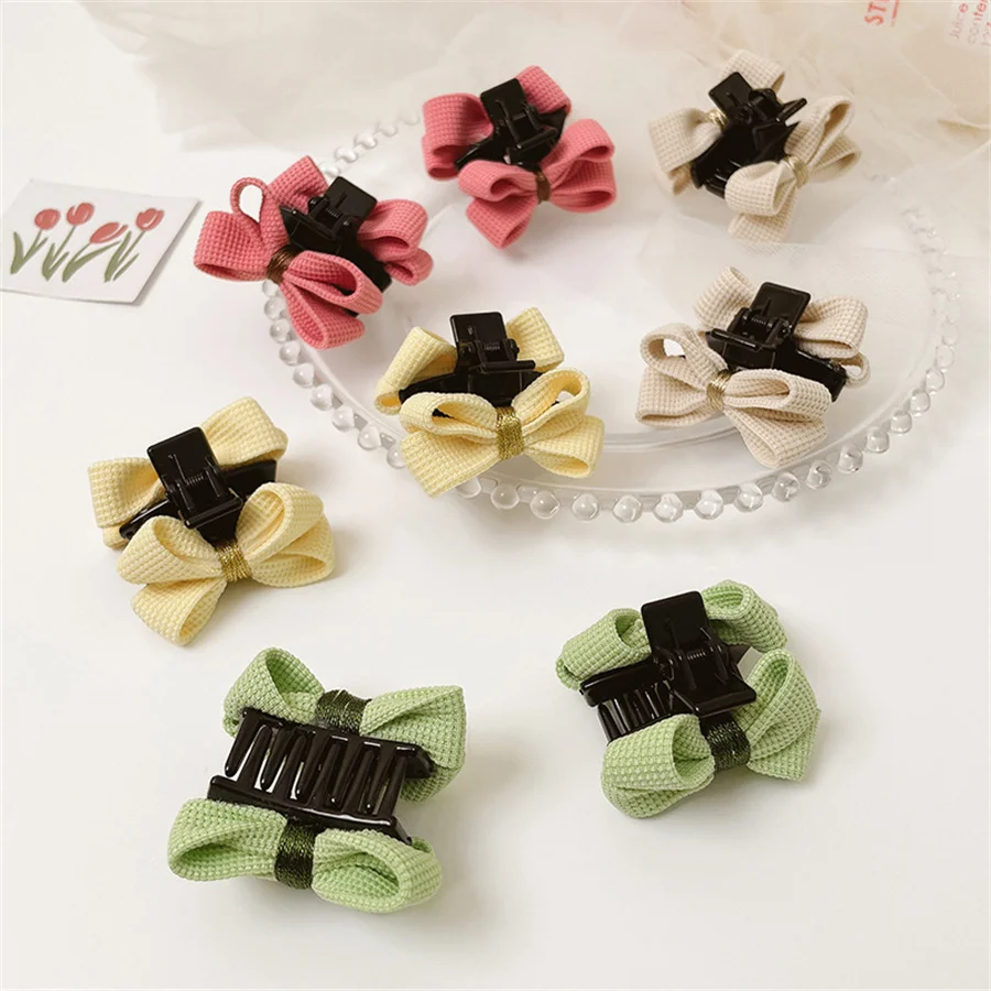 

Candy Color Bow Hair Claws Top Clip For Women Girls Small Size Hair Clips Hairpin Fashion Hair Accessories Head Styling Tool