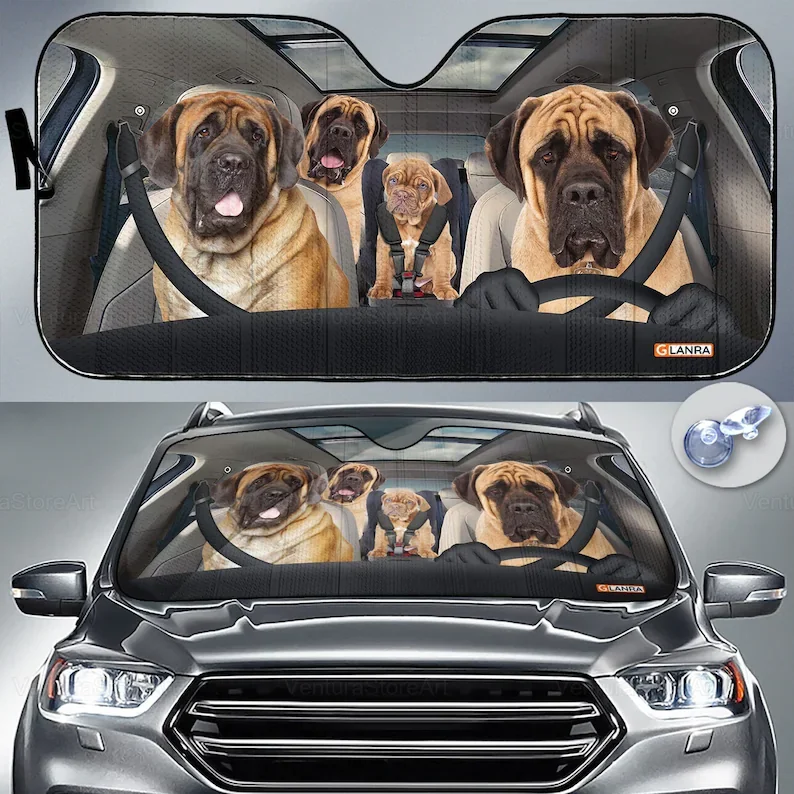 

Автомобильный солнцезащитный козырек Mastiff, оформление оформления заднего вида, автомобильный солнцезащитный козырек, подарок для папы, автомобильное ветровое стекло, солнцезащитный козырек для собак