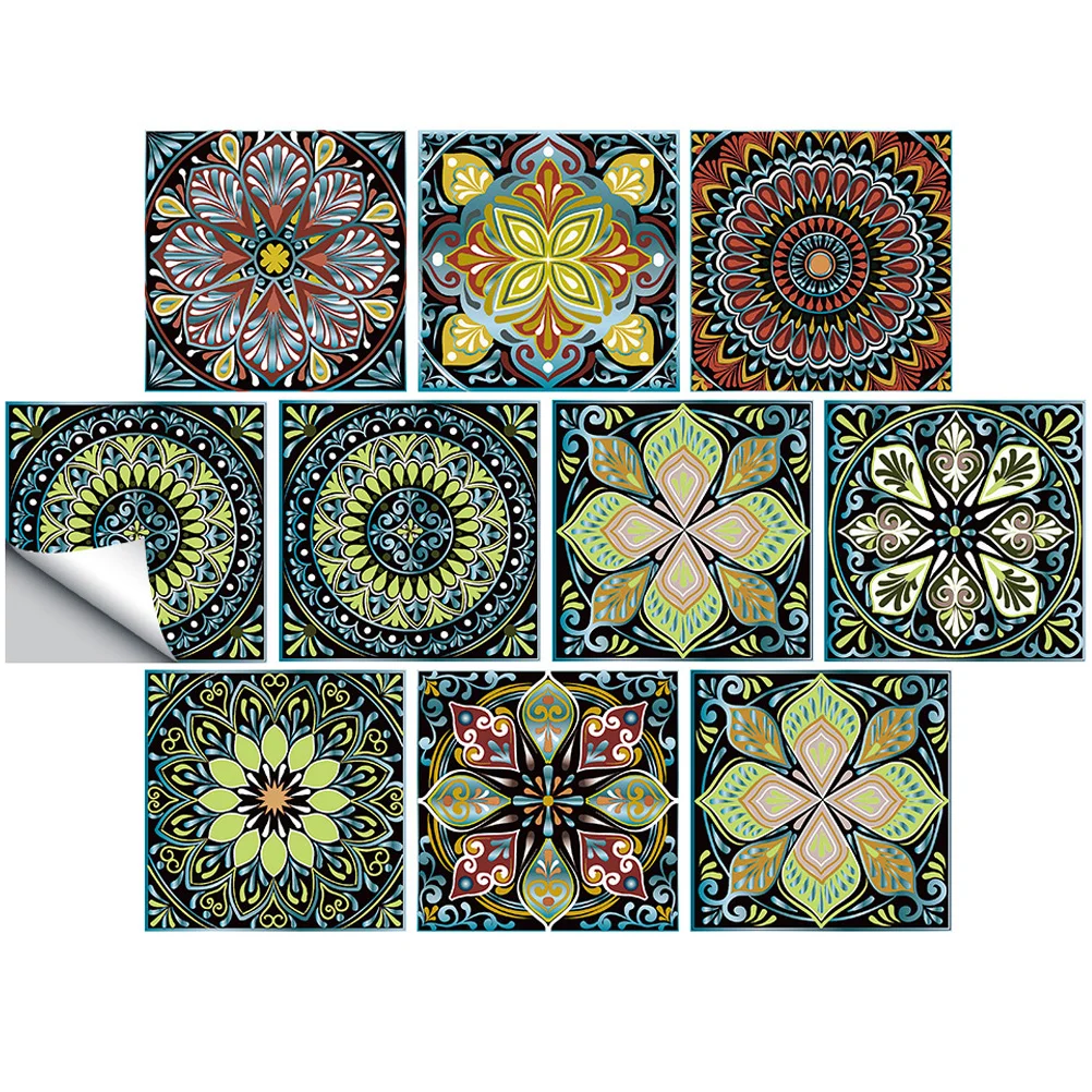 

10 Sheets of Delicate Wall Tile Sticker Kitchen Oil-proof Stickers for Gift Option