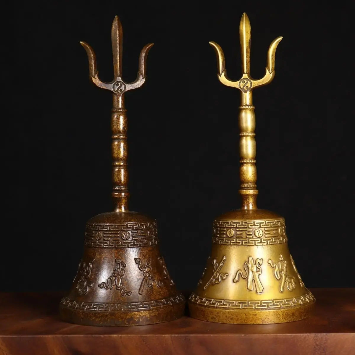 Китайские ручные инструменты из чистой меди Sanqing Baxian колокольчик латунь даосские