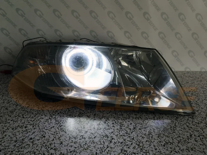 Фото Для SKODA OCTAVIA MK2 2004 2005 2006 2007 2008, дневной свет, отличный ультра яркий SMD светодиодный комплект с ангельскими глазами, кольца Halo №4