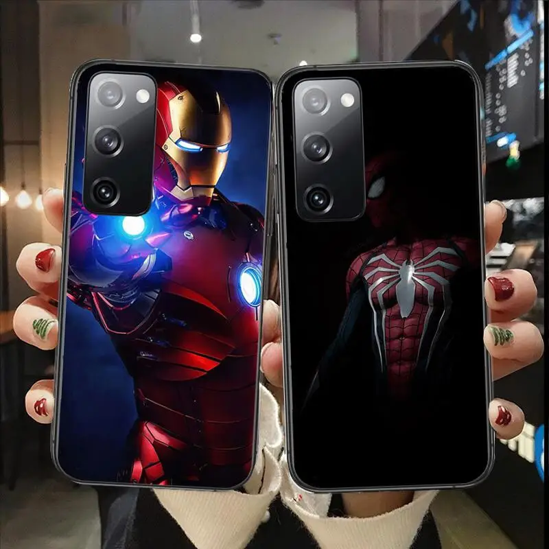 

spiderman iron Man Phone case For Samsung Galaxy S30 s21 fe s20 s7 s5 s8 Plus s9 s10 s10e s21 Ultra Note 10 lite Phone cover sof