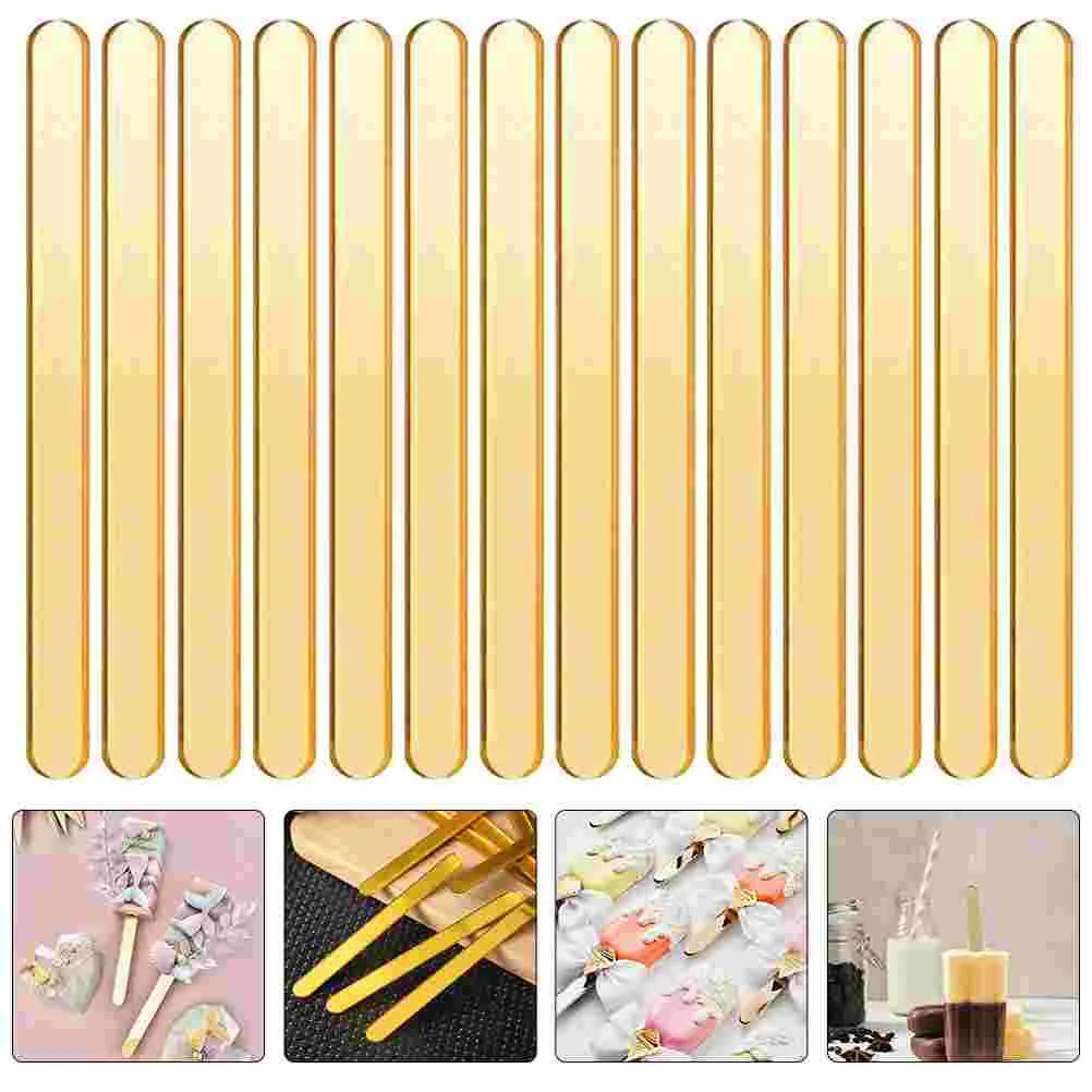 

Acrylic Popsicle Stick Ice Cream Sticks Reusable Cakesicle Sticks Gold Mirror Ice Cream Sticks Acrylic Stick Home Cake