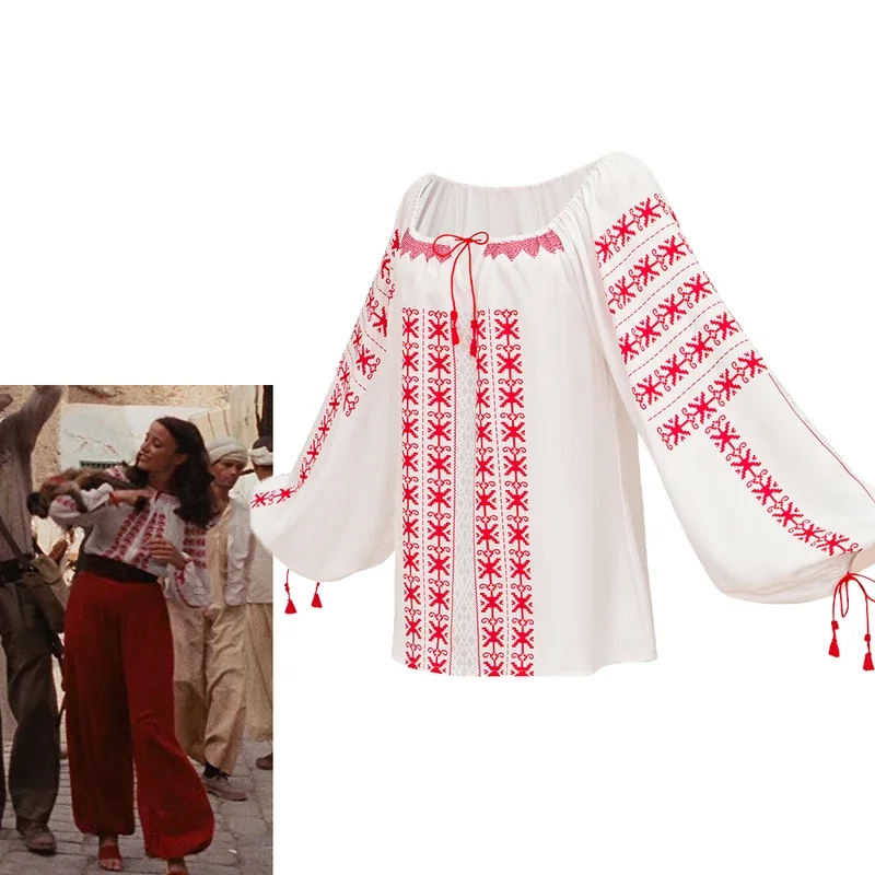 Фильм Индиана Косплей Джонс Марио Костюм Женская блузка Топ Белые рубашки