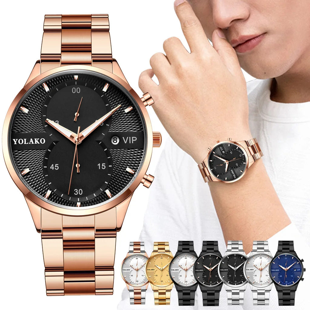 

SMVPHigh Quality Men Stainless Steel Quartz Watch 2021 New Fashion Calendar Business Wristwatch Male Casual Clock Relogio Mascul