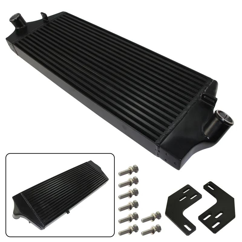 Фото Интеркулер переднего монтажа для Ford Focus ST225 MK2 Gen3 2005-2012 годов выпуска, алюминиевый, черный/серебристый №1