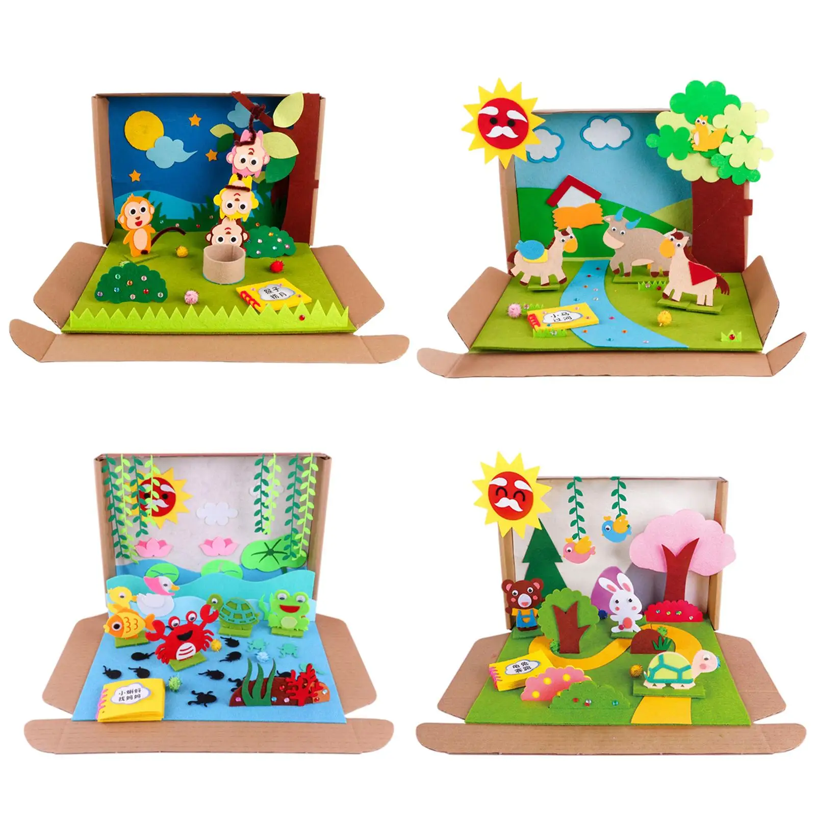 

DIY Felt Craft Kit Animals Story Patchwork Educational Learning for Children