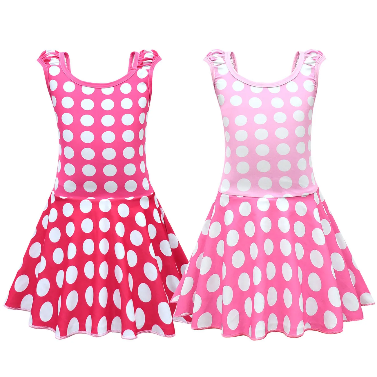 

Купальник для девочек, новинка 2022, белое платье-майка в горошек, Цельный купальник, платье, детская одежда для плавания, пляжная одежда