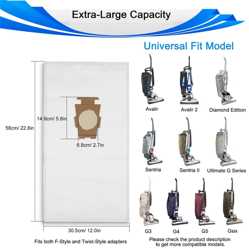 Пылесборники для пылесоса Kirby Sentria G7E/G10/G10E/G5/G6/KY10/MK2/MK3 205811 205814 10 шт.