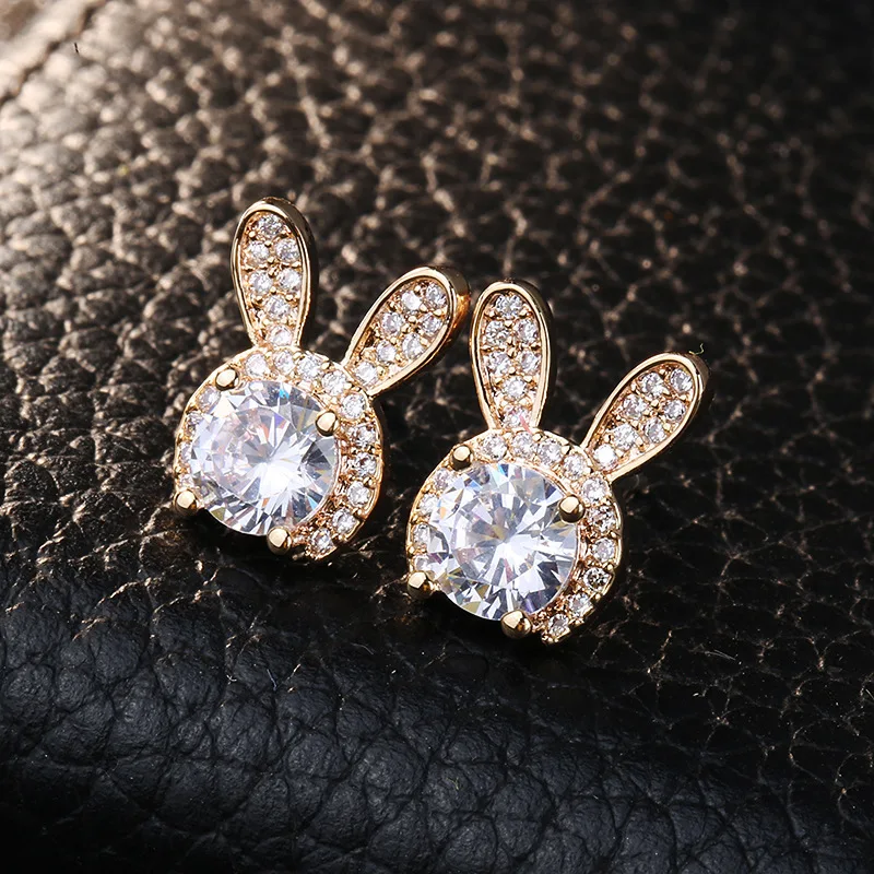 

New Trendy Cute Rabbit Drop Earrings Brilliant Bridal Engagement Wedding Jewelry Elegant Female Dangle Earrings Fine Gift