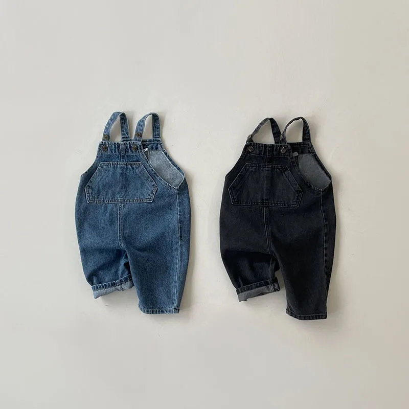 

Spring Autumn Baby Boys Girls Versatile Casual Jeans Overalls Fashion Soft Cotton Denim Trousers Trendy Infant Toddler Jumpsuit