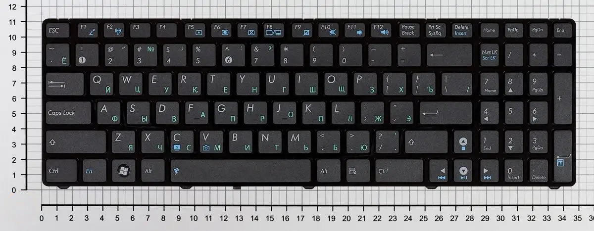 Клавиатура для Asus X54C русская черная с рамкой маленькой кнопкой Enter - купить по