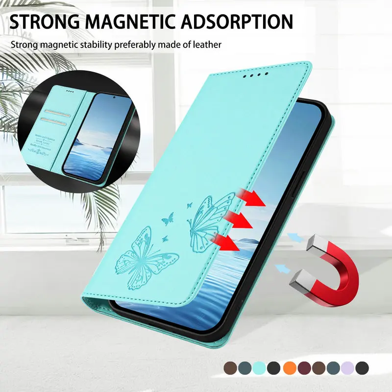 Фото Чехол-книжка RFID из тисненой кожи для Xiaomi 17T Pro 5G 2026 с магнитной застежкой, чехол-бумажник для Xiaomi 17T Mi 17T 17 T Pro №3