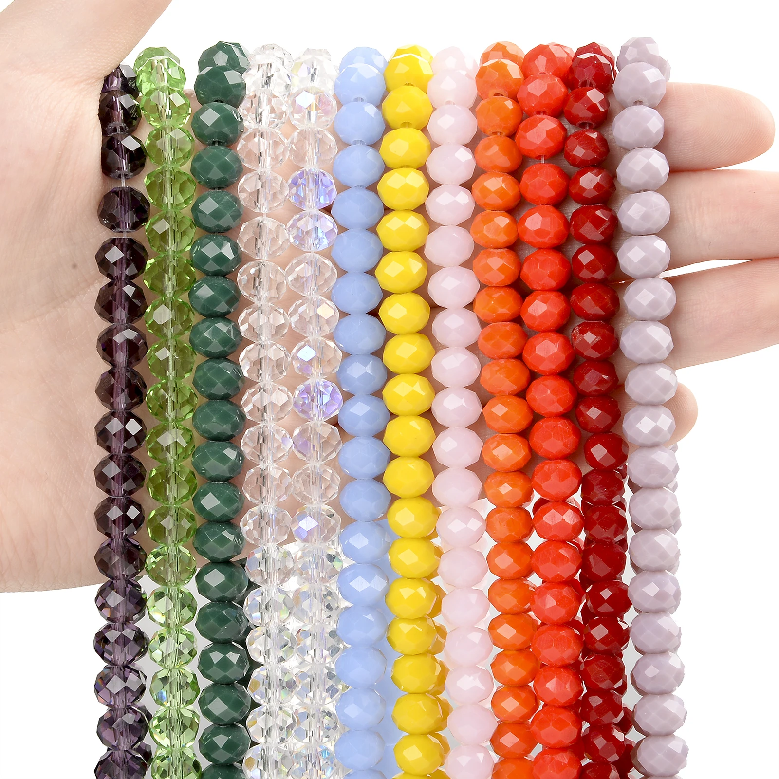 68 шт. 8X6 мм граненые хрустальные стеклянные бусины Радуга свободная