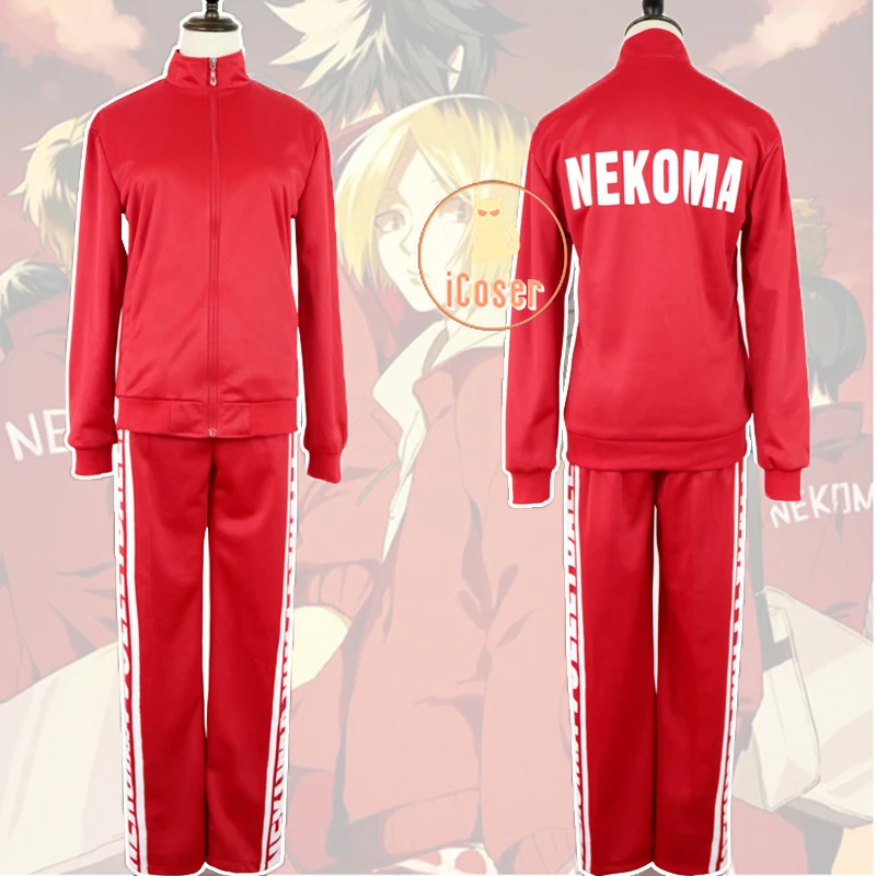 

Haikyuu сезон 4 Nekoma высокий пиджак Косплей Kozume Red Kenma Униформа аниме-волейбол Tetsurou Kuroo костюм Спортивная одежда Джерси