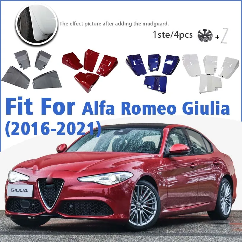 Брызговик для Alfa Romeo Giulia 2016-2021 спереди и сзади 4 шт. Брызговики  автомобильные аксессуары Auto Styline брызговик крыло