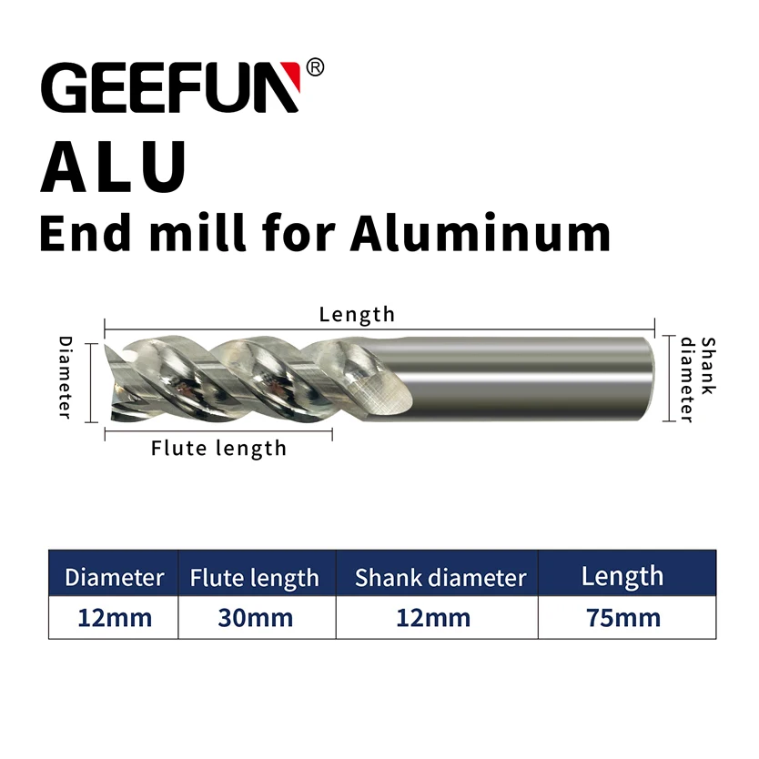 Твердосплавные концевые фрезы для алюминия D.i.A 12 мм/длина 75 мм HRC55 CNC - купить по