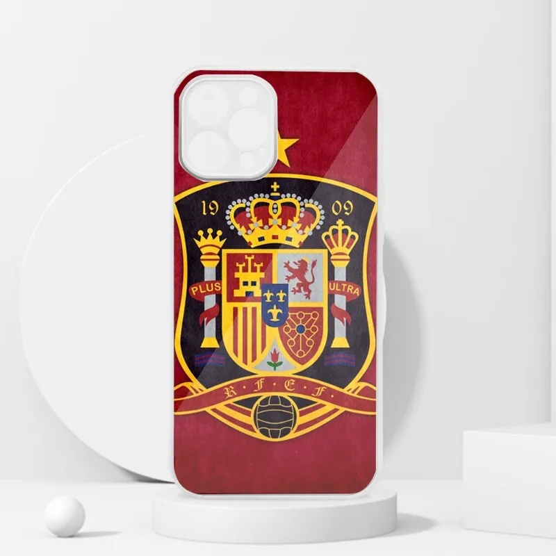 Spain National Phone Case For IPhone 14 13 12 11 Pro Max X XR XS 8 7 Plus Liquid Glass Color Phone Cover images - 6