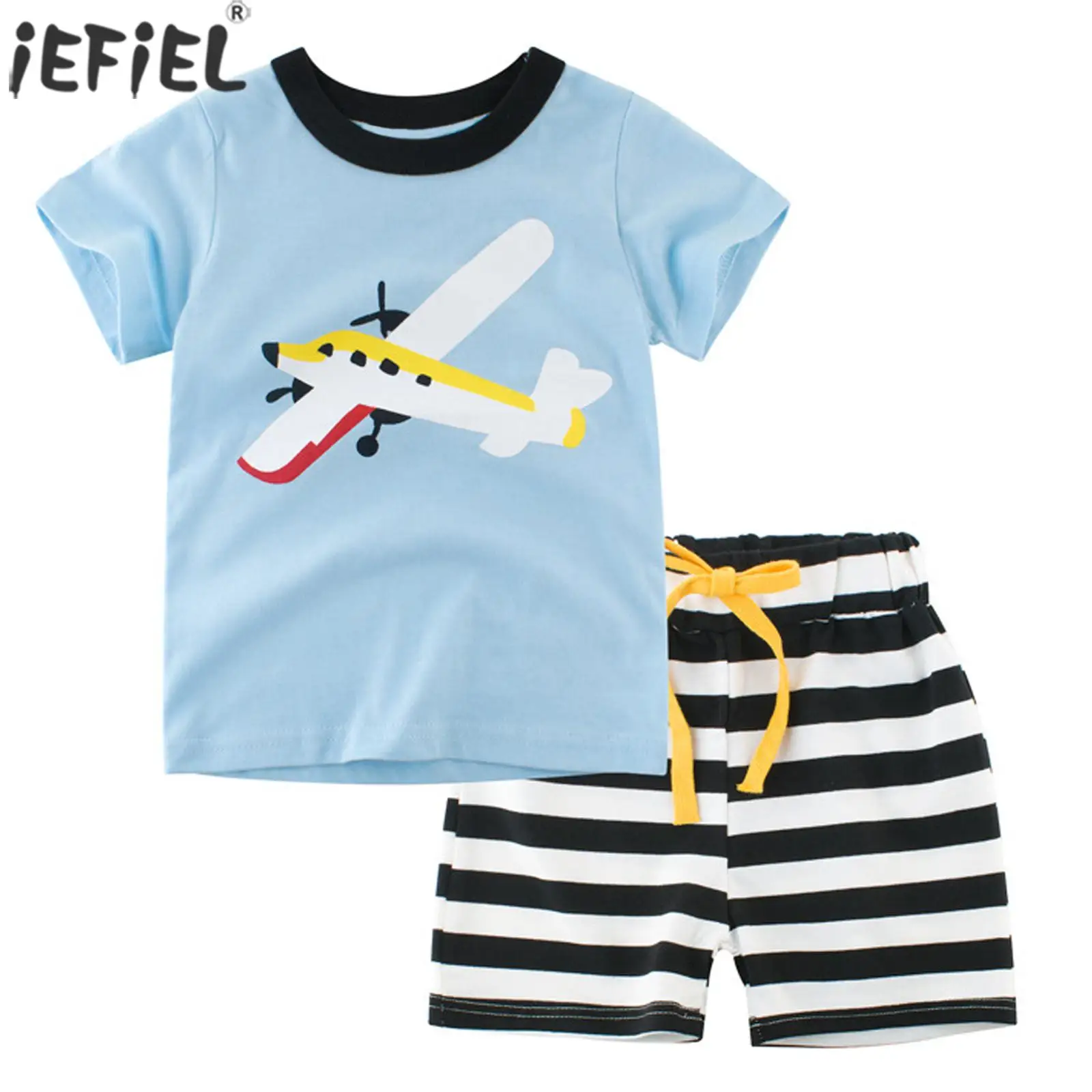 

New Summer Boys Clothing Sets Beach Holiday Sports Suit for Kids Loose Toddler Boy Clothes Sets Shirt Stripe Shorts 2pcs Outfits