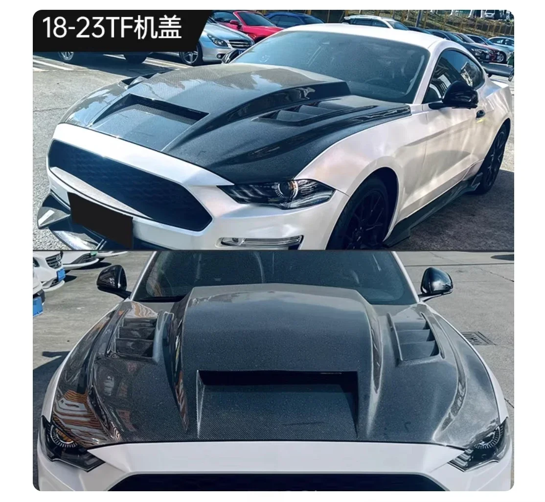 Фото Капот YLA для Mustang, тюнинг в стиле FT, 2015-2017, карбоновый капот №3