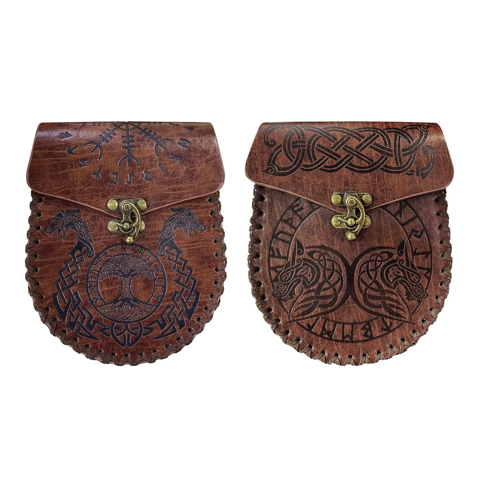 

Portable Medieval Belt Pouch Style Embossed Waist Bag Purse Accessories for Cosplay Costume Halloween Women Knight