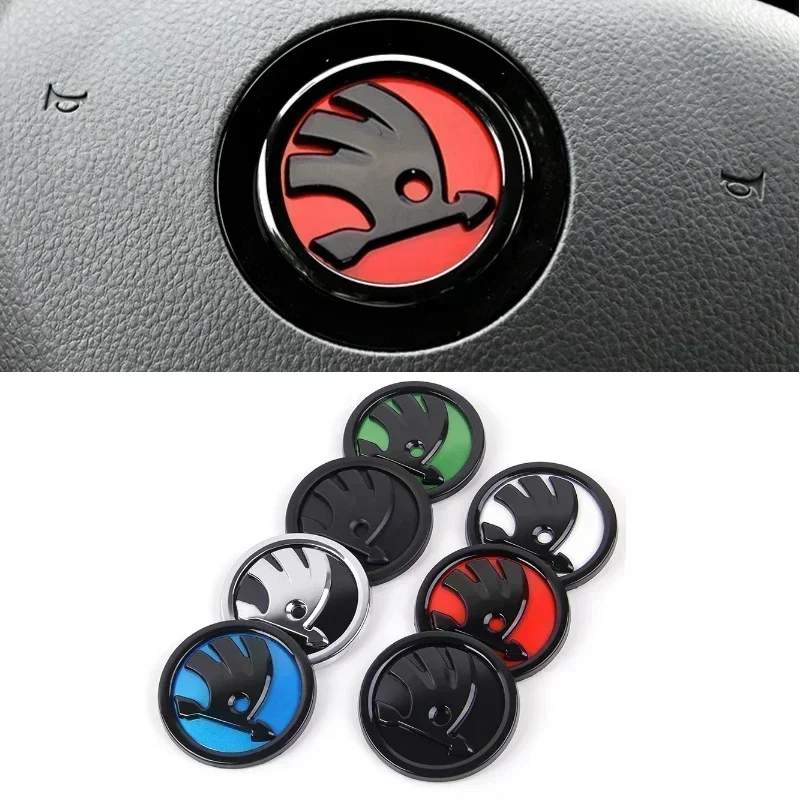 Для Skoda 4 6 см внутренняя наклейка на руль Felicia Vision-E 440 Afriq Kamio Fabia Octavia Kodiak Kamik