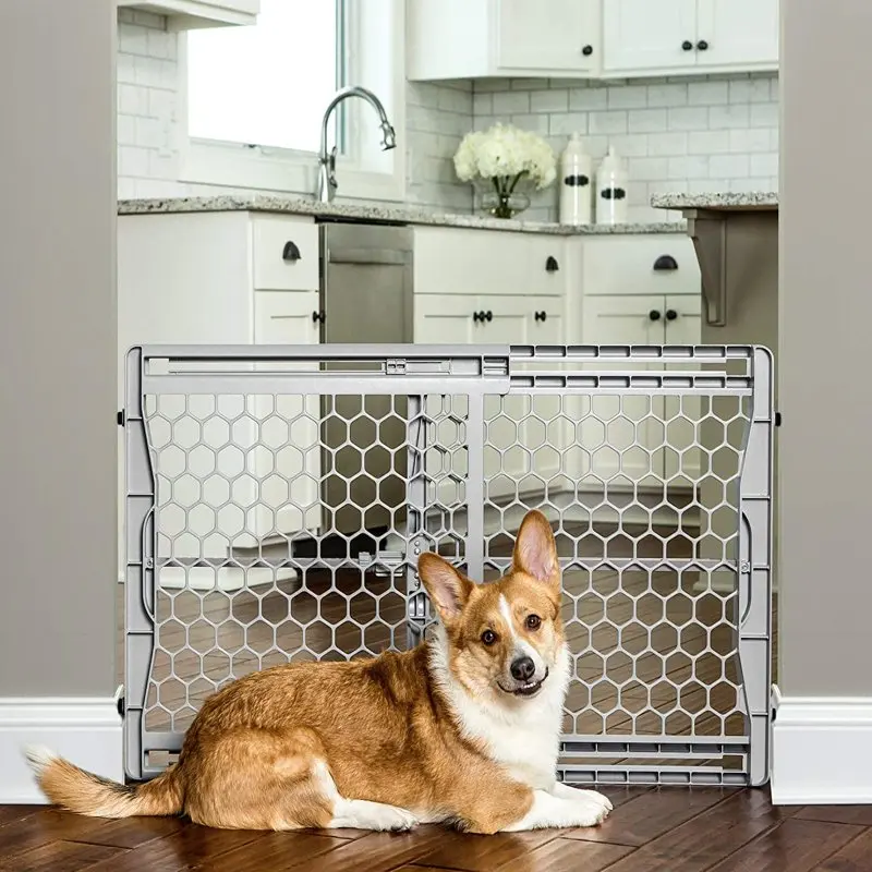 

Pet Easy Fit Plastic Adjustable Expandable Pet Gate 28-42 For dog ounce glass jar food containers Dog pen cage Cat playpen Wir