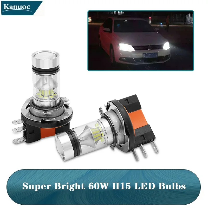 

Светодиодсветодиодный Противотуманные фары H15 для Audi A3 A4 A5 A6 C6 B7 BMW Mercedes Benz Volkswagen Jetta Golf/GTi Tiguan, 2 шт./компл., белый свет