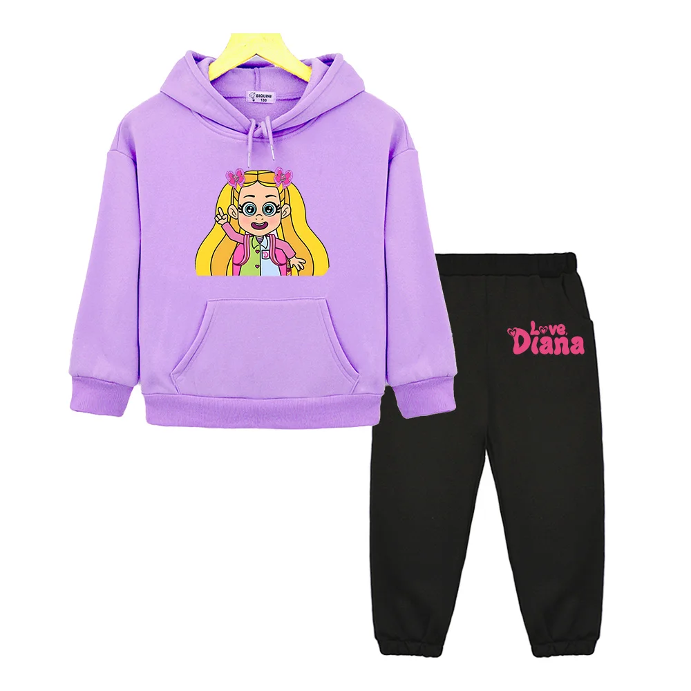 

Kids Diana Show Hoodie and Pants Sets Boys Girls Clothing Streetwear Casual Kawaii Autumn Winter Sweatshirts with Hooded Kawaii