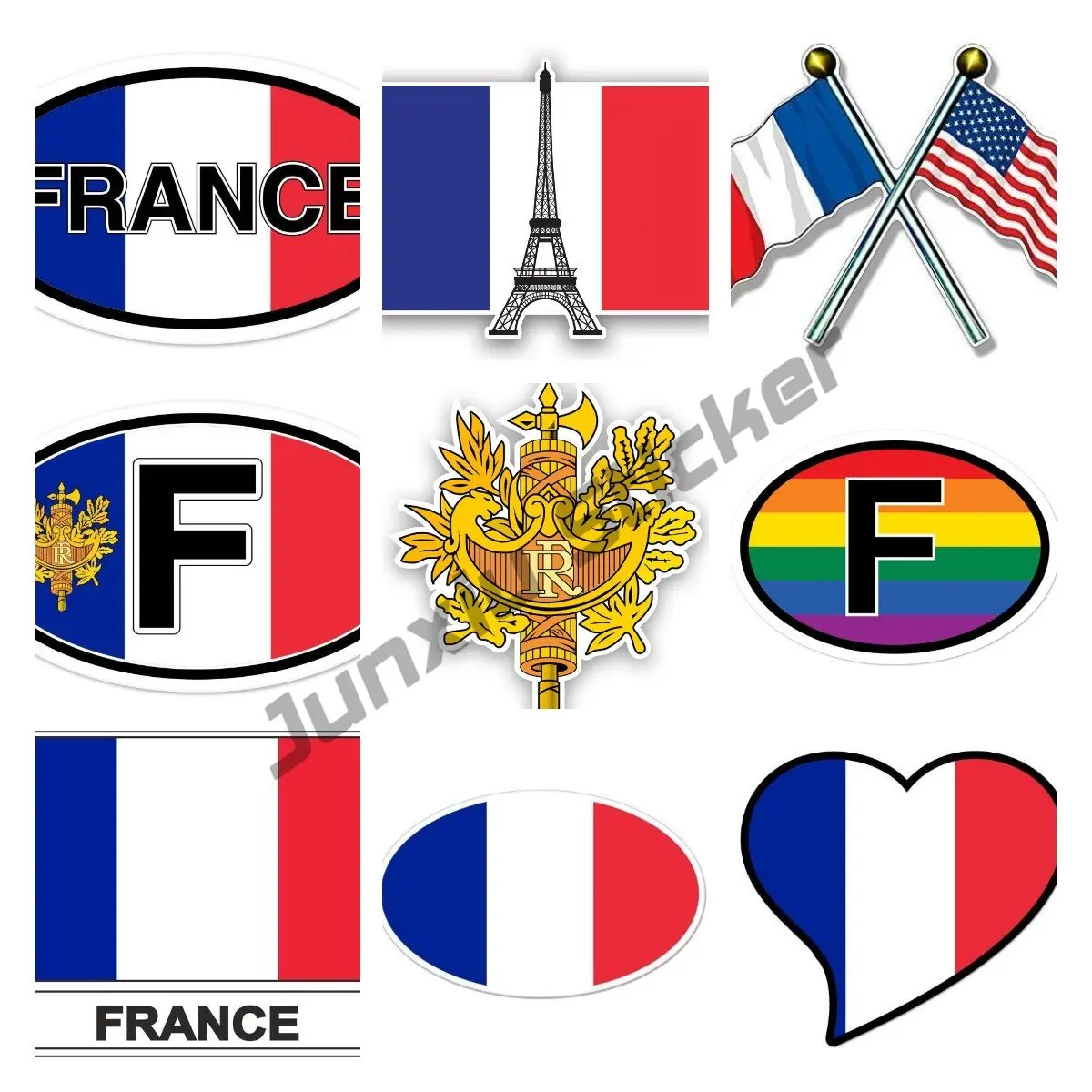 Французская наклейка, флаг, Овальный код страны, автомобиль, мотоцикл, Франция, Виниловая наклейка для бутылки с водой, Аппликации, декор для отпуска