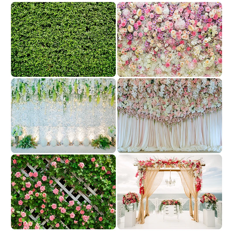 

Виниловый фон для студийной фотосъемки с изображением розовых цветов травы