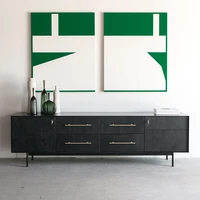 italian minimalist tv cabinet fomix black leather art aluminum alloy creative floor cabinet living room nordic low cabinet