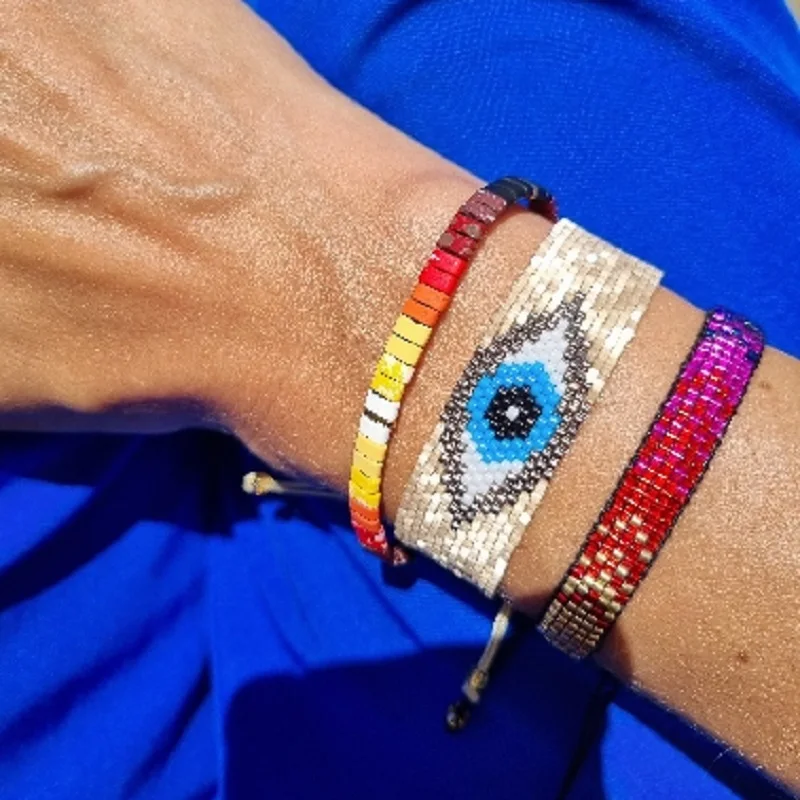 

Go2boho Turkish Evil Eye Bracelets for Women Handmade Miyuki Adjustable Bracelets Gift for Her Luxury Jewelry 2022 New