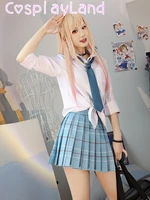 anime my dress up darling cosplay kitagawa marin cosplay costume school uniform suit lovely girls dress white shirt skirt