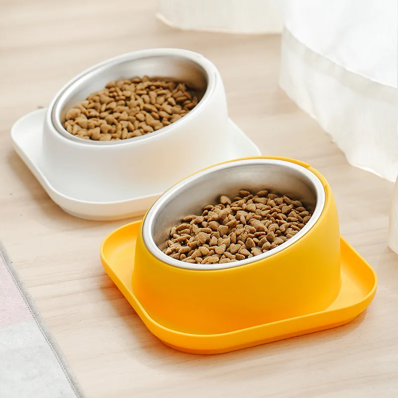 Pet Food Bowl 15 Degrees Slope Safeguard Neck Anti-Ant Cat Feeder Anti-overturning Non-Slip Bowl for Dogs Cats Puppy Kitten