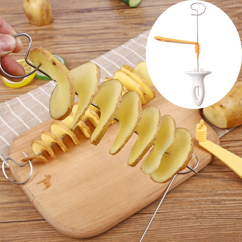 

Spiral Potato Cutter Twisted Slice Potato Tower Whirlwind Potato Cut Diy Creative Fruit And Vegetable Spiral Slicer For Kitchen