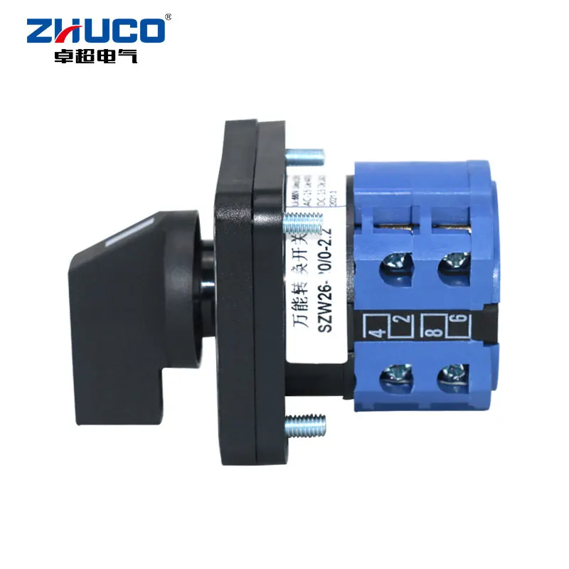 Фото Переключатель Zhuco Szw26-20/0-2.2 (аналог Lw26/Lw28/Jyw26/Lw38D/Lw39B), трехпозиционный двухсекционный комбинированный панельный переключатель 012, универсальный переключатель-трансфер. №3