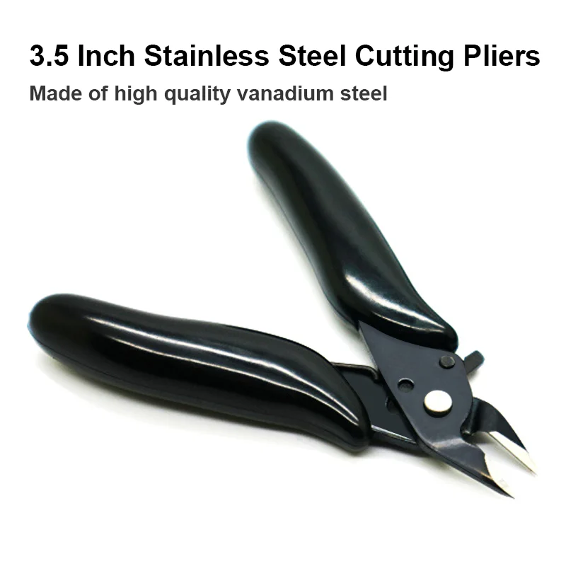 

Diagonal Pliers Mini Wire Flush Cutter 3.5 Inch Micro Diagonal Cutting Pliers Wires Insulating Rubber Handle Model Pliers