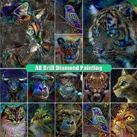 5d diy aniaml art kit diamant embroidery tiger ab drill diamond painting orangutan lion full squareround mosaic home decoration