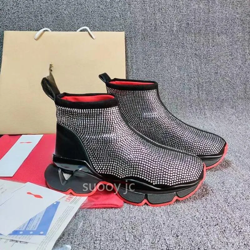 

Designer Red sole shoes Platform Sneakers Rivets Thick bottom Couple Sports Shoes Men Women Brand Casual Fashion Trainers 04