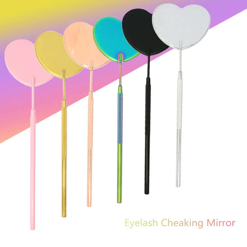 

1pcs Multifunction Checking Heart-shaped Lash Mirror Eyelash Extension Beauty Makeup Portable Stainless Steel Eyelashes Mirror
