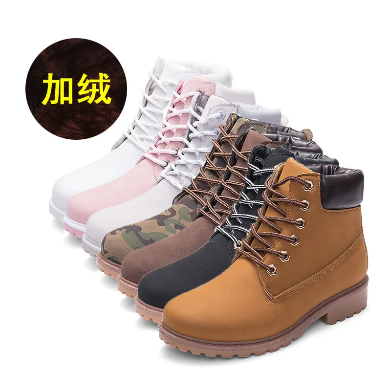 

Женские ботильоны на плоской подошве, камуфляжные теплые ботинки на плоской подошве, для осени и зимы, 2022