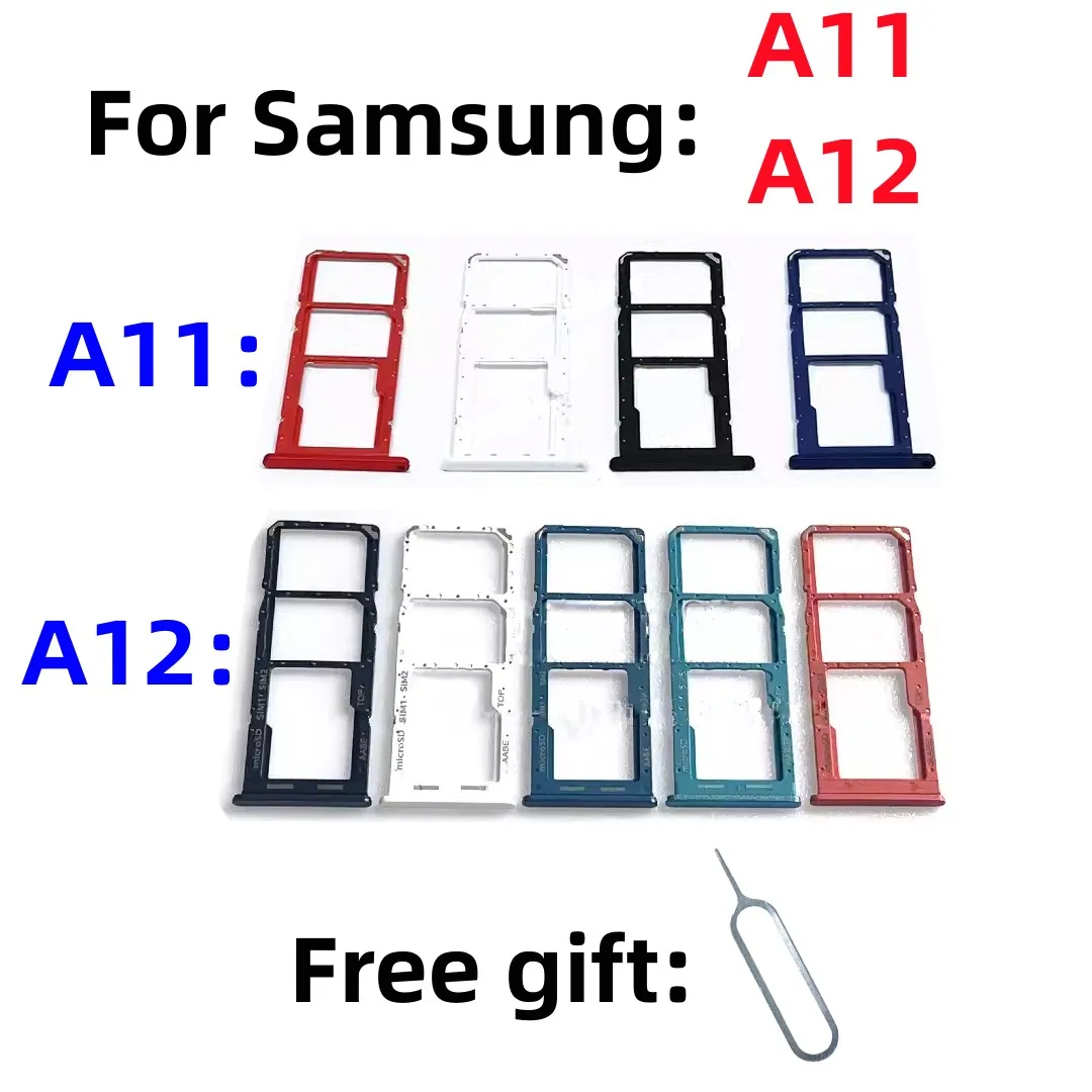 Фото Лоток для SIM-карты и SD-карты A11 для Samsung Galaxy A12 A11 SM-A125F/DSN A115F A125 A125F, держатель для чип-карты №2