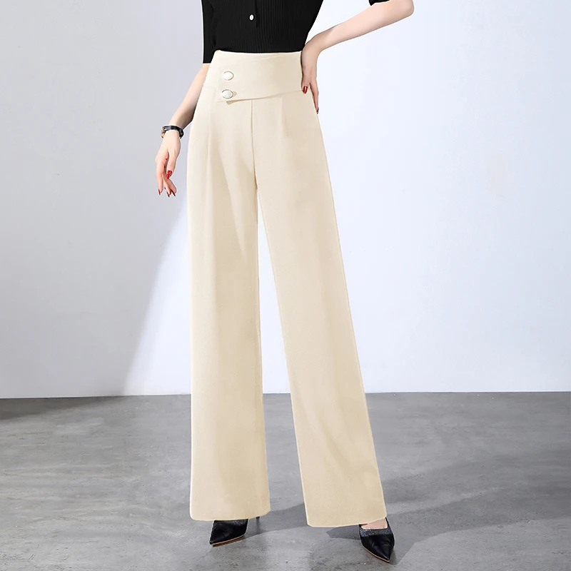 

2022 New Wide-leg Pants Women's Spring Autumn Women's Trousers Drape Suit Loose and Thin Straight Tube All-match Casual Pants