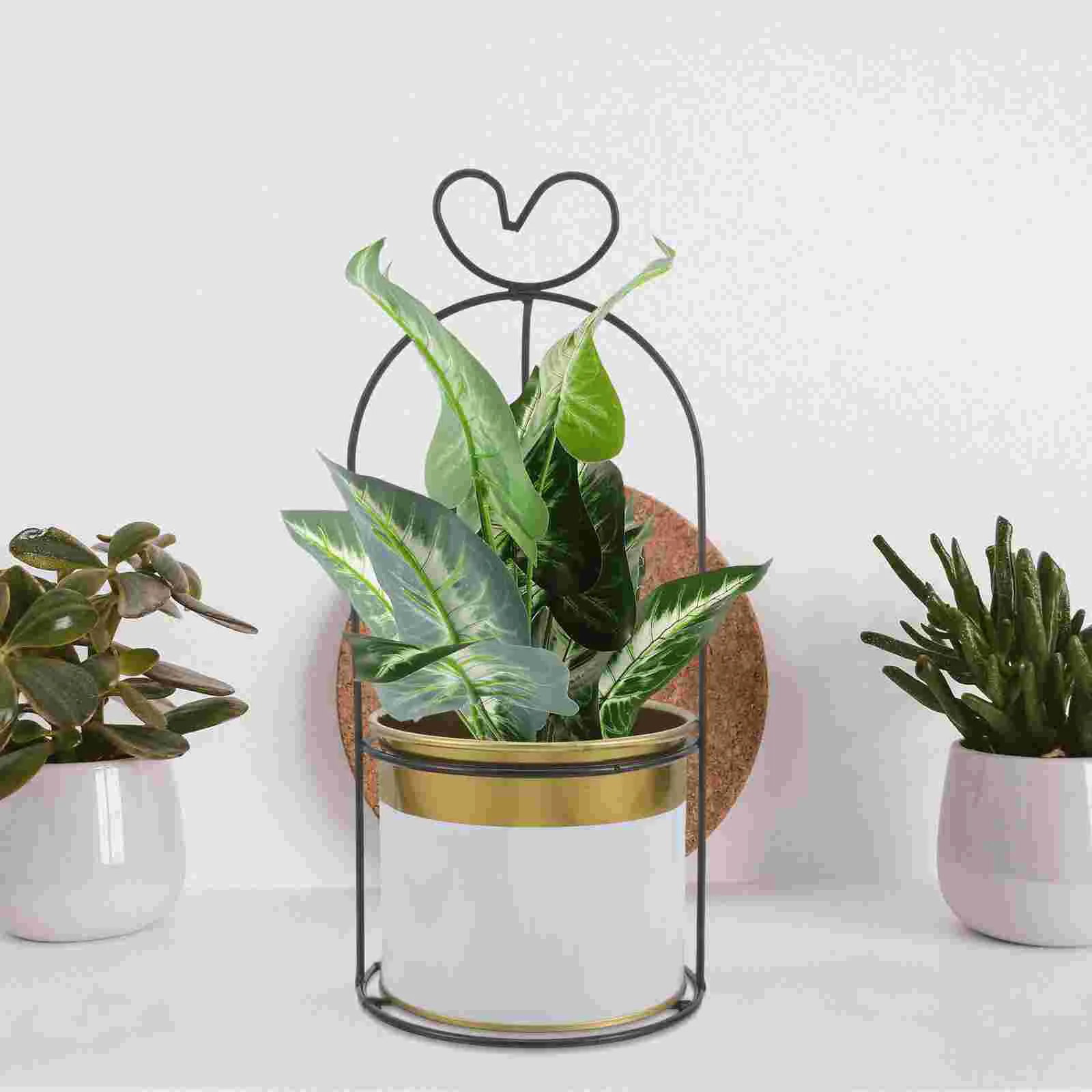 

Iron Flower Pot Bucket Vase Vintage Planter Retro Metal Vases Desktop Farmhouse Decor Floral Arrangement
