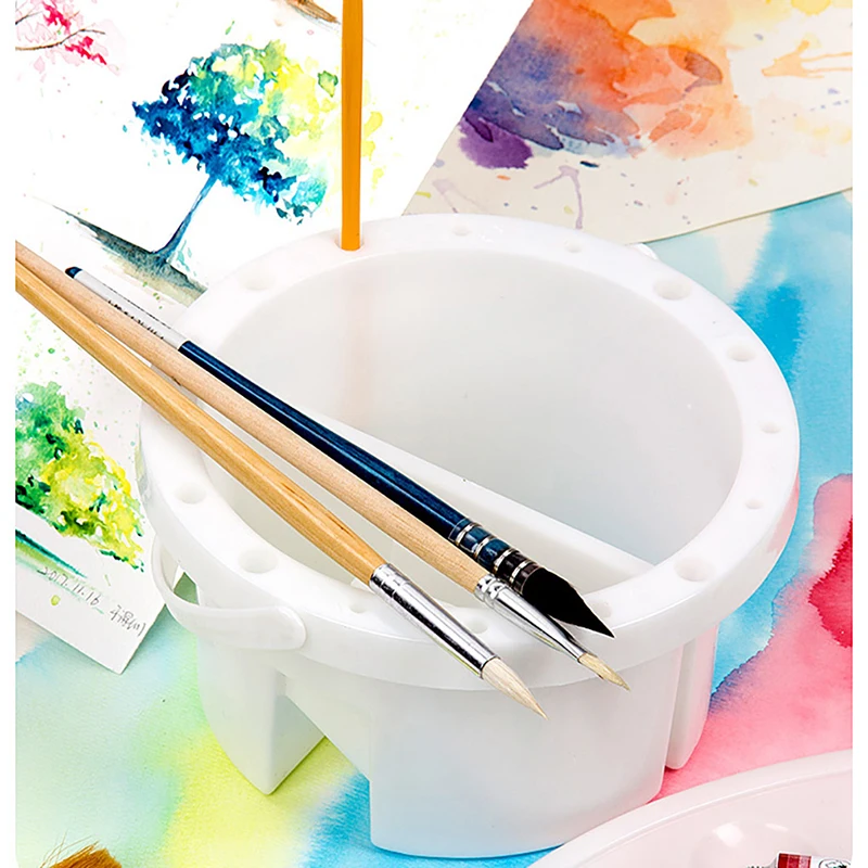 

Multi-function Portable Wash Pen Bucket With Pen Holder Palette Watercolor Special Painting Art Paint Bucket Telescopic Portable