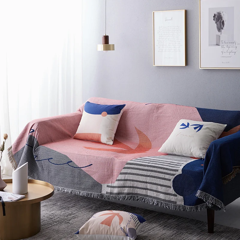 

Nordic Geometry Sofa Throw Blanket Simple Carpet Tapestry Sofa Towel Knitted Throw Blanket Bedspread Home Textile Home Decorate