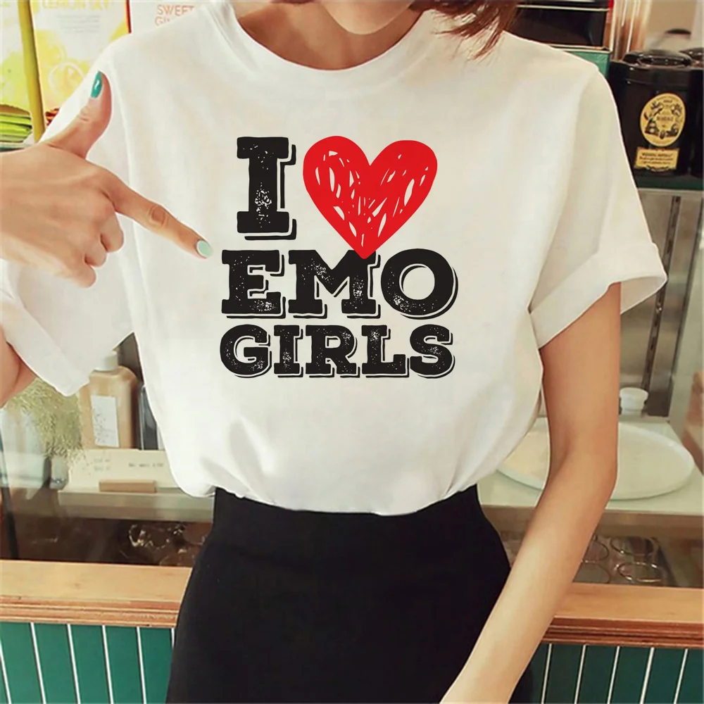 

i Love Emo Girls t-shirts women harajuku summer streetwear Tee girl funny Japanese anime clothing