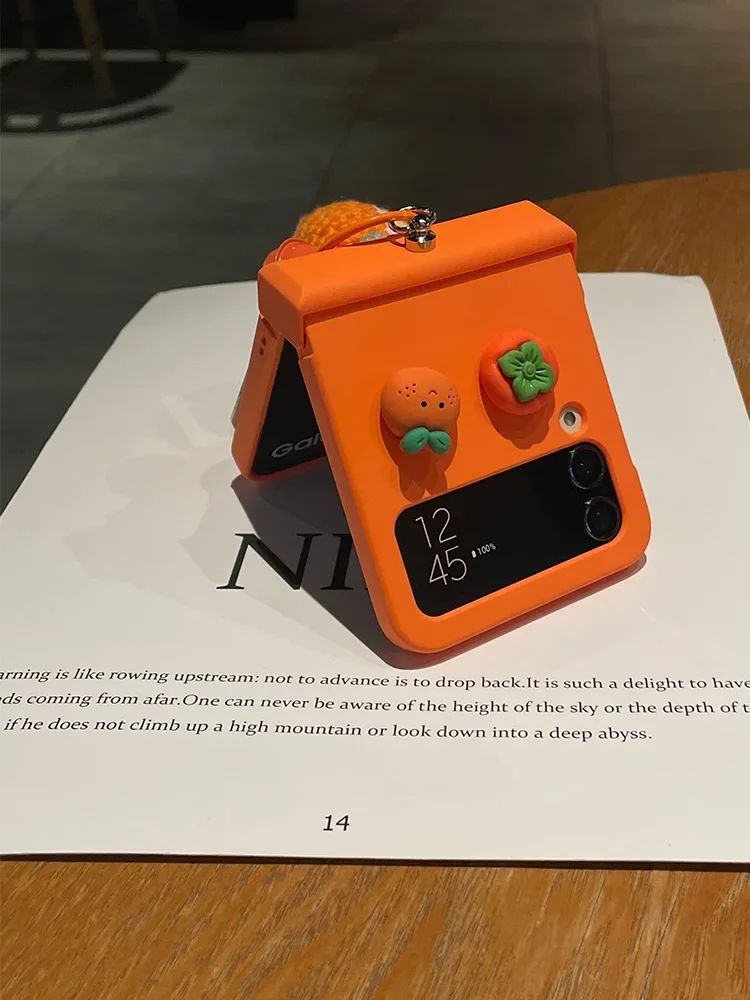 Чехол для Samsung Galaxy Z Flip 3 4 5 6 zflip4 защитный чехол с милым кулоном и улыбающимся